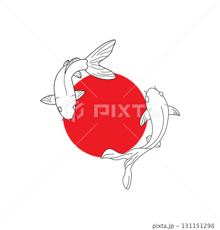 Fish koi logo and symbol vector image Fish koi logo and symbol vector image 131151298