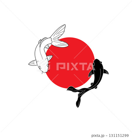 koi fish logo illustration design template 131151299