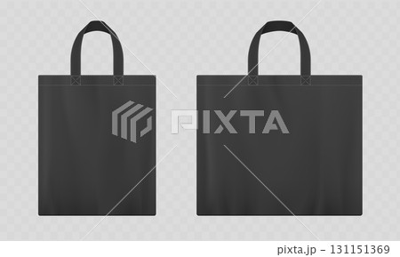 Reusable black tote shopping bag or shopper 131151369