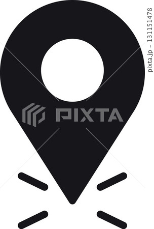 location, map, address icon Location pin icon in solid black design. 131151478