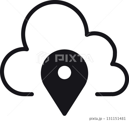location, map, address icon Cloud icon with a location marker inside it. location, map, address icon Cloud icon with a location marker inside it. 131151481