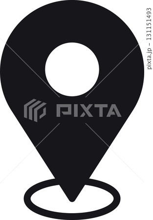 location, map, address icon Location pin icon in solid black design. 131151493