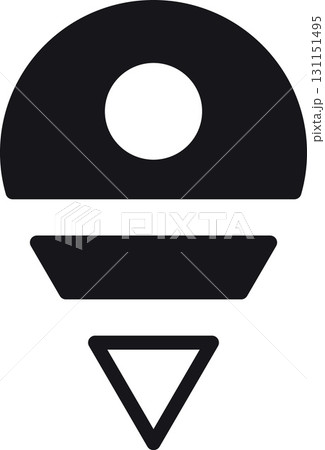 location, map, address icon Iconic ice cream cone silhouette design in black. 131151495