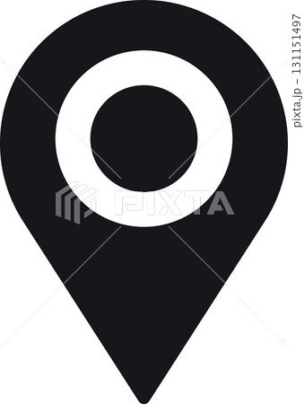 location, map, address icon Location pointer icon in black and white design. 131151497