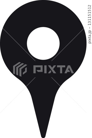 location, map, address icon Map marker icon in solid black color on a white background. 131151512