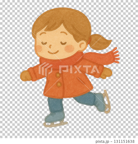 【冬】スケートを滑る女の子のイラスト/タイプ2 【冬】スケートを滑る女の子のイラスト/タイプ2 131151638