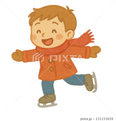 【冬】スケートを滑る男の子のイラスト 131151639
