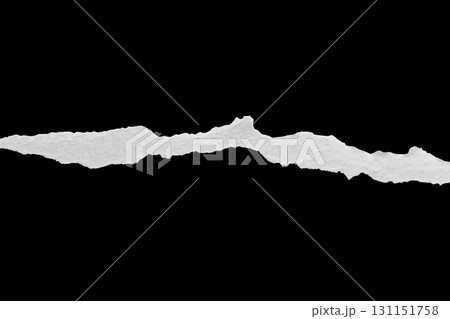 Ripped torn paper edges isolated on black background 131151758