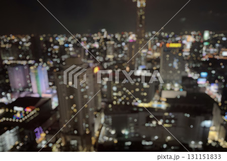 Abstract blur cityscape skyline building night light bokeh background 131151833