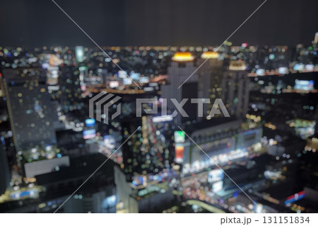 Abstract blur cityscape skyline building night light bokeh background 131151834