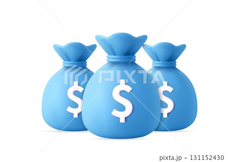 3d Multiple Money Bags Representing Wealth and Finance 131152430
