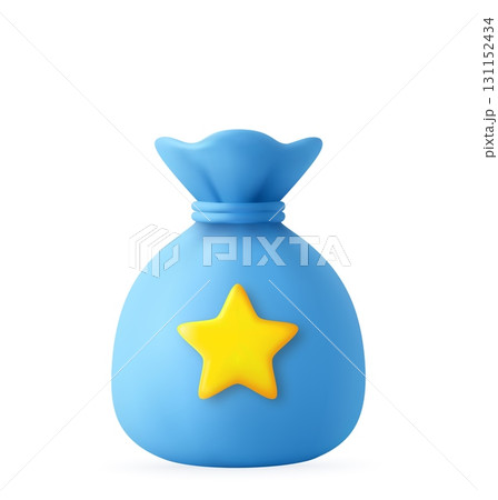 3D Reward Money Bag with Star Icon 131152434