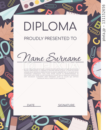 Diploma for kids design template 131152656