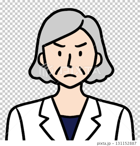 資深女醫師科學家研究員穿白大褂的憤怒偶像 資深女醫師科學家研究員穿白大褂的憤怒偶像 131152887