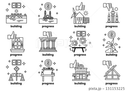 image is a set of ten different building icons, each with a different color image is a set of ten different building icons, each with a different color 131153225
