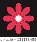 Elegant pink floral icon with symmetrical petals and smooth flow. A minimal representation of blooming freshness. 131153459