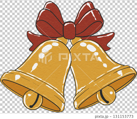 Festive golden Christmas bells, perfect for holiday decorations and seasonal artwork. Festive golden Christmas bells, perfect for holiday decorations and seasonal artwork. 131153773