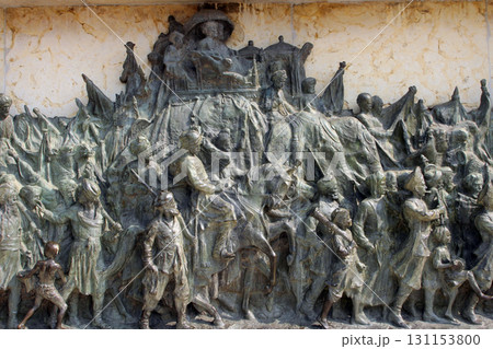 Bronze memorial panel at the Victoria Memorial building in Kolkata, India Bronze memorial panel at the Victoria Memorial building in Kolkata, India 131153800