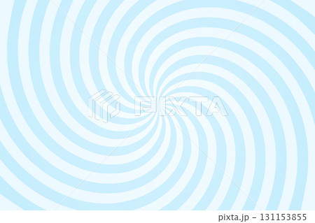 Candy blue spiral background. Circus backdrop. Ice cream pattern. Pastel pattern with smooth swirling curves. Soft, wavy, spiral design for banners, posters, templates. Abstract vector illustration 131153855