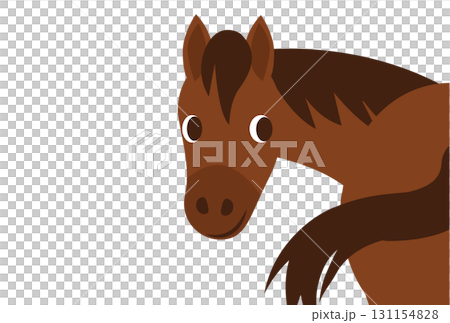 かわいい馬のイラスト素材 131154828