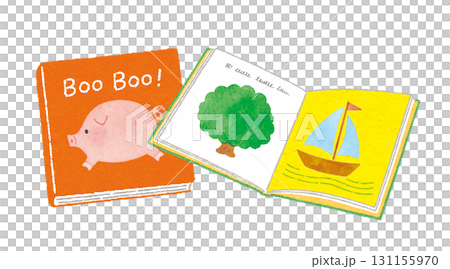 ブタと木とヨットの絵本イラスト　picture book 131155970