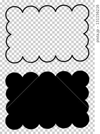 Monochrome cloud-shaped frames and silhouettes set 131156216