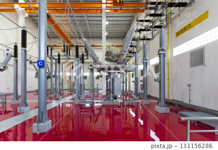 Electric power generator at a power plant Electric power generator at a power plant 131156286