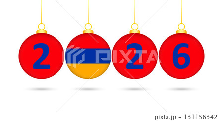 Armenia Flag Christmas Balls 2026 Decoration. 131156342