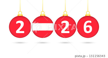 Austria Flag Christmas Balls 2026 Decoration. Austria Flag Christmas Balls 2026 Decoration. 131156343