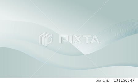 柔らかな波模様のグリーンブルー背景 131156547