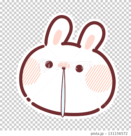 A sick illustration of a cute rabbit with a runny nose due to a cold or hay fever 131156572