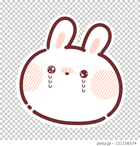 Cute rabbit character illustration crying because of poor health Cute rabbit character illustration crying because of poor health 131156574