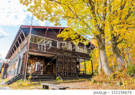 燃える秋　紅葉に色づく尾瀬 131156674