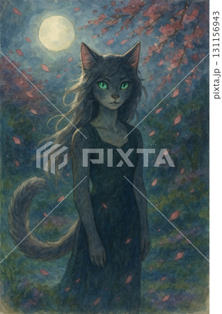 猫耳 猫の耳 グリーンアイ 131156943