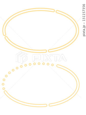 黄色の楕円フレームセット 131157356