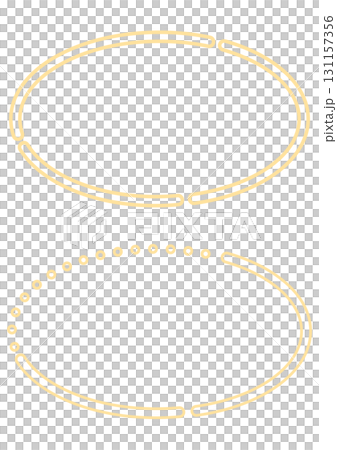 黄色の楕円フレームセット 131157356