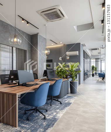 Office with minimalist modern furniture business vibe Office with minimalist modern furniture business vibe 131157683