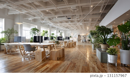 casual presentation open workspace bright atmosphere 131157967