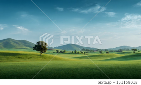 Green field landscape with copy space for awareness campaign 131158018