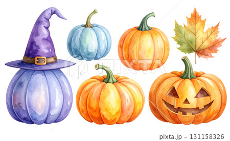 ハロウィンのかぼちゃ(イラストセット) ハロウィンのかぼちゃ(イラストセット) 131158326