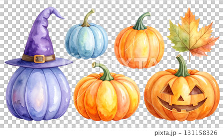 ハロウィンのかぼちゃ(イラストセット) ハロウィンのかぼちゃ(イラストセット) 131158326