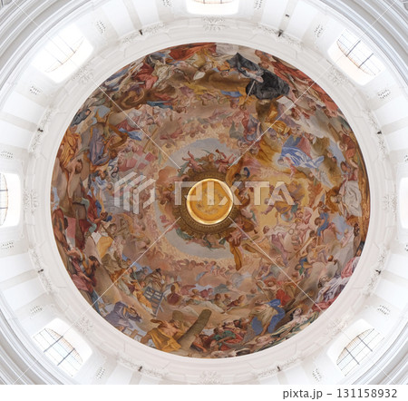 Ceiling fresco by Cosmas Damian Asam in the Basilica of St. Martin and Oswald in Weingarten, Germany Ceiling fresco by Cosmas Damian Asam in the Basilica of St. Martin and Oswald in Weingarten, Germany 131158932