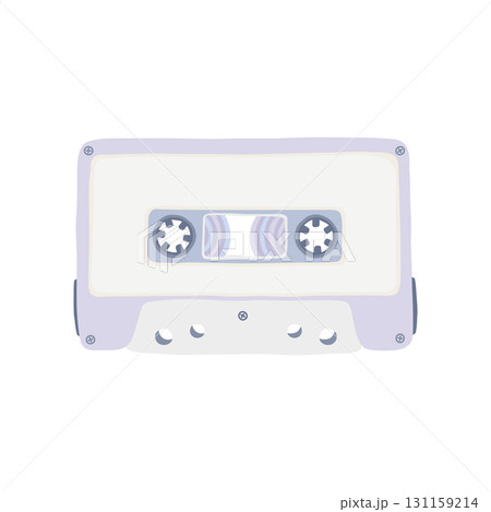 Cassette tape purple color palette and cartoon cute flat design Cassette tape purple color palette and cartoon cute flat design 131159214