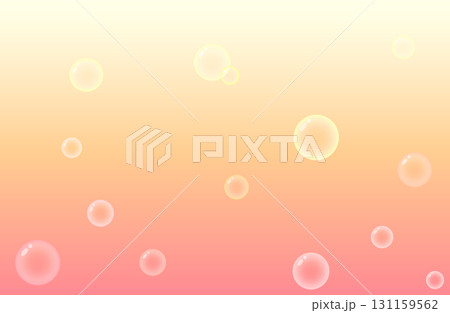 シャボン玉・泡・バブル・炭酸・シュワシュワなど グラデーション背景オレンジ・レッド 131159562