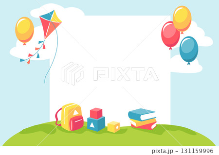 Colorful child diploma design with school elements 131159996