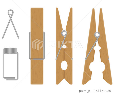 clothespins made of wooden cartoon stock vector illustration 131160080