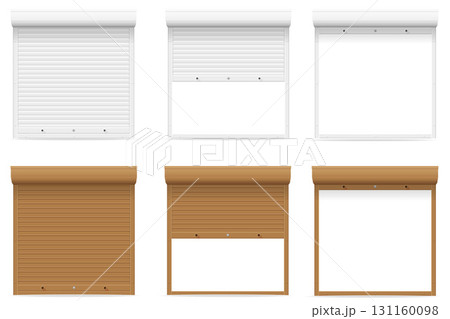 window roller blinds rolling shutters cartoon stock vector illustration 131160098