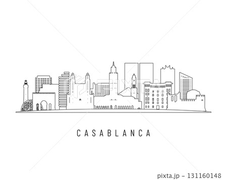 Detailed Casablanca skyline vector illustration.  131160148