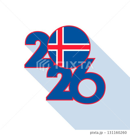 2026 Long Shadow Banner with Iceland Flag Inside. 131160260
