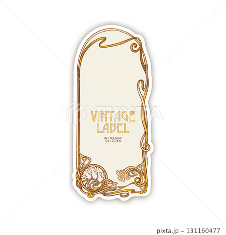 Decorative flowers and leaves in art nouveau style 131160477